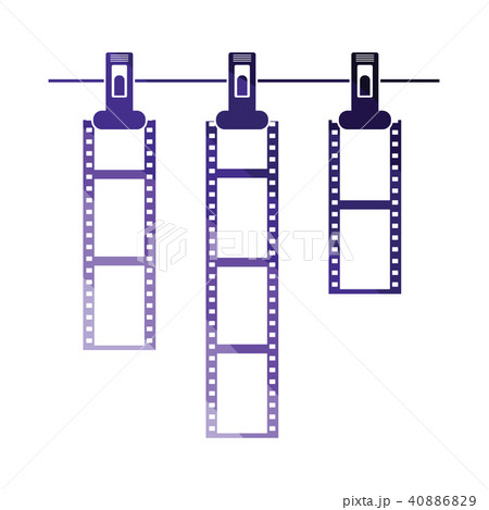 Icon of photo film drying on rope with clothespin Icon of photo film drying on rope with clothespin 40886829