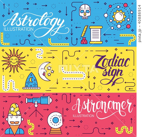 Astrology house icons design illustration banners. 40886914