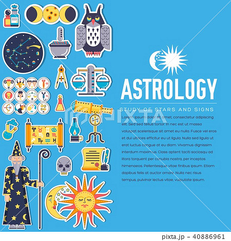 Astrology house icons design illustration set. 40886961