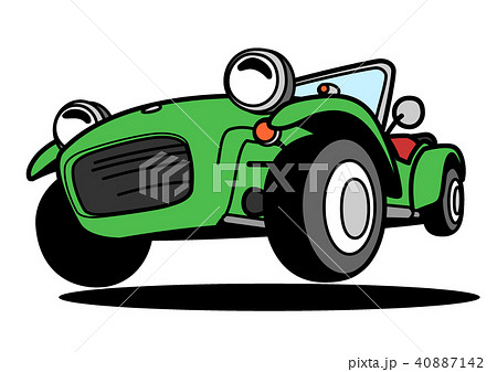 ライトウェイトスポーツカー 緑色 自動車イラスト ライトウェイトスポーツカー 緑色 自動車イラスト 40887142