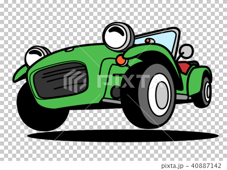 ライトウェイトスポーツカー 緑色 自動車イラスト ライトウェイトスポーツカー 緑色 自動車イラスト 40887142