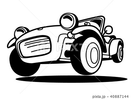 ライトウェイトスポーツカー　ぬり絵風　自動車イラスト 40887144
