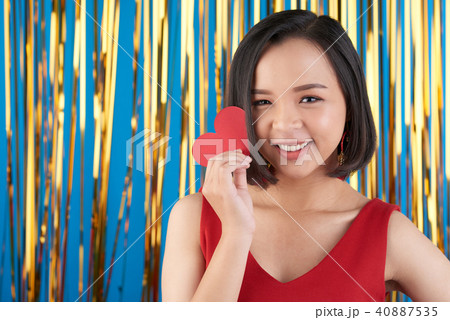 Lovely girl on Valentines day 40887535