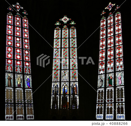 Stained Glass window in St. Vitus Cathedral,Prague 40888266