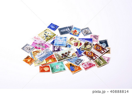 外国切手 古い外国の切手 イメージ素材 スタンプの押された切手 外国切手 古い外国の切手 イメージ素材 スタンプの押された切手 40888814