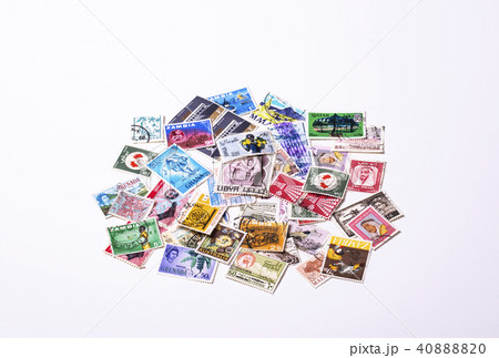 外国切手 古い外国の切手 イメージ素材 スタンプの押された切手の写真素材 4080