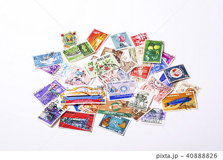 外国切手 古い外国の切手 イメージ素材 スタンプの押された切手の写真素材 4086