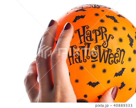 Halloween party orange balloon. Happy holiday 40889333