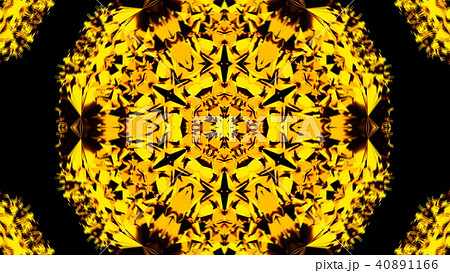 Golden sphere shape with many elements in space, 3d render backdrop, computer generating background 40891166