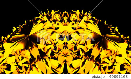 Golden sphere shape with many elements in space, 3d render backdrop, computer generating background 40891168