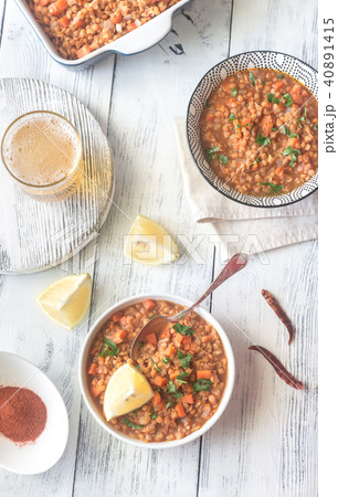 Smoked paprika red lentil stew 40891415
