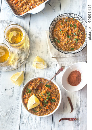 Smoked paprika red lentil stew 40891416