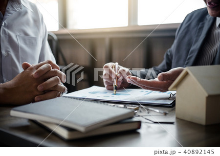 Real estate broker agent being analysis and making the decision 40892145
