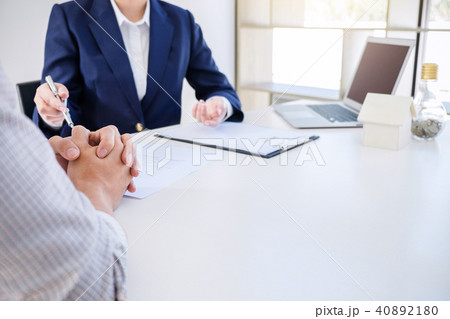 Real estate broker residential agent being analysis and making t 40892180