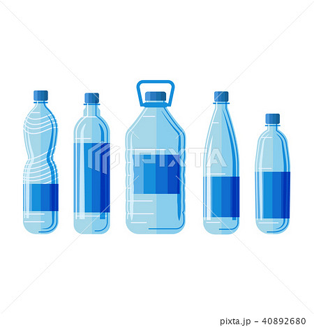 Plastic bottles set on white background.  40892680