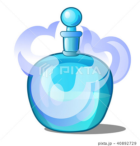Glass bottle with scented liquid. Vector illustration. 40892729