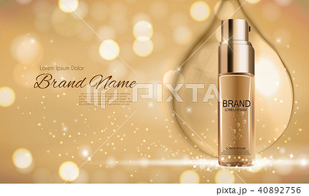 Skin Toner Bottle Tube Template for Ads or Magazine Background. 3D Realistic Vector Iillustration 40892756