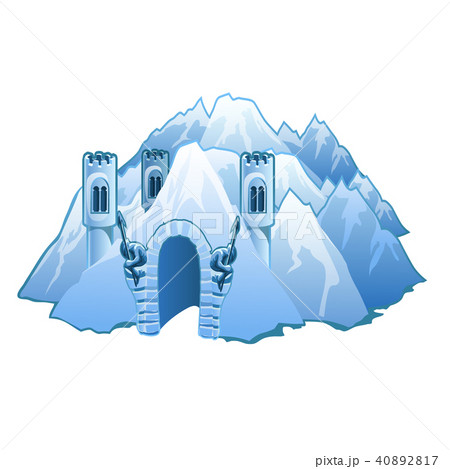 Ice castle in the mountains. Vector illustration. Ice castle in the mountains. Vector illustration. 40892817