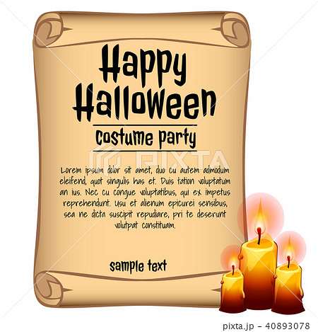 Poster on theme of the Halloween holiday. Sketch with space for text on old paper sheet. Vector 40893078