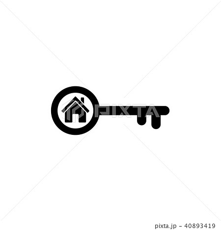 Home key icon in flat style. Simple estate symbol 40893419