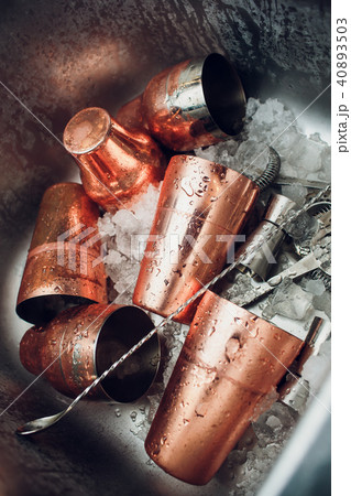 Barman equipment. The shaker lies in the sink Barman equipment. The shaker lies in the sink 40893503