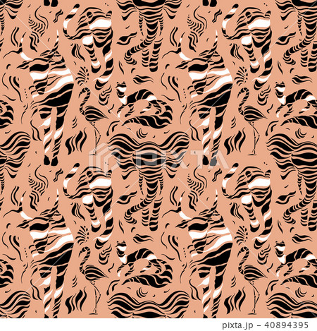 Stylized wild animals. Hand drawn seamless pattern 40894395