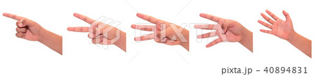 One to five fingers count hand gesture. 40894831