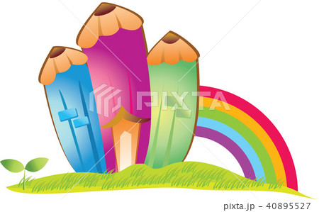虹 鉛筆 イラスト 40895527