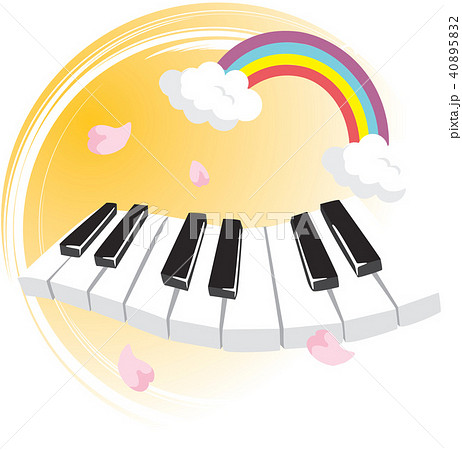 ピアノ 虹 鍵盤のイラスト素材 4052