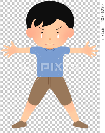 とおせんぼうする少年 40896259