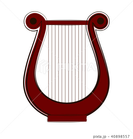 Isolated lyre sketch. Musical instrument 40898557