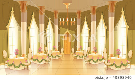 Vector Cartoon Castle Hall Ballroom For Dancingのイラスト素材 4040