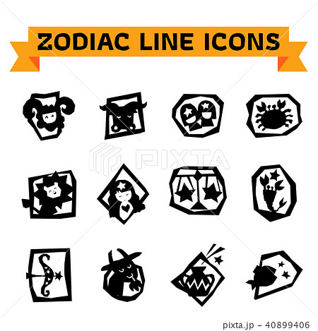 Zodiac Line Icons 40899406