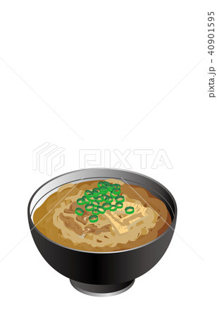 今日のご飯カレーうどんのイラスト素材