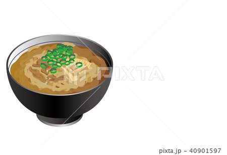 今日のご飯カレーうどんのイラスト素材