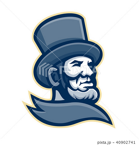 Abraham Lincoln Head Mascotのイラスト素材