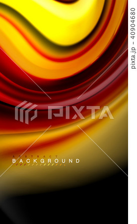 Abstract wave lines fluid rainbow style color stripes on black background 40904680
