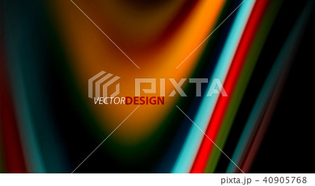 Fluid rainbow colors on black background, vector wave lines and swirls 40905768