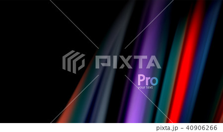 Fluid rainbow colors on black background, vector wave lines and swirls 40906266