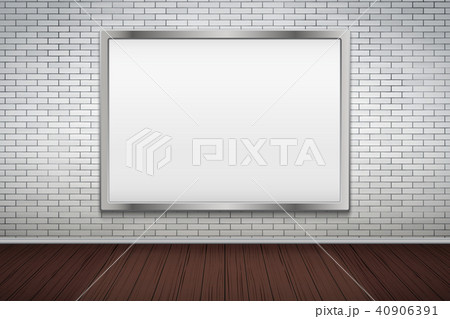 Empty mockup billboard on brick wall Empty mockup billboard on brick wall 40906391