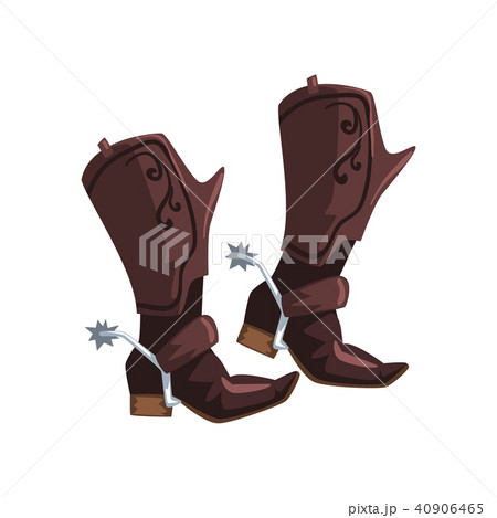 Pair of cowboy leather boots vector Illustration on a white background Pair of cowboy leather boots vector Illustration on a white background 40906465