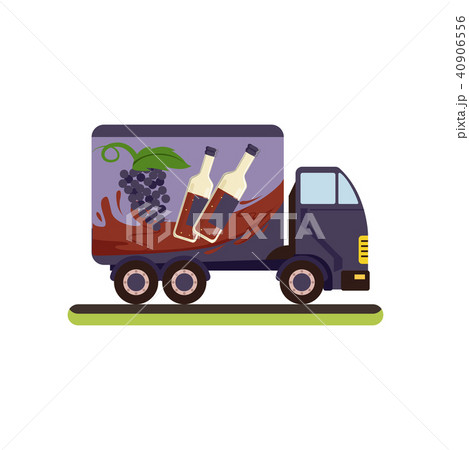Wine delivery service truck vector Illustration on a white background 40906556