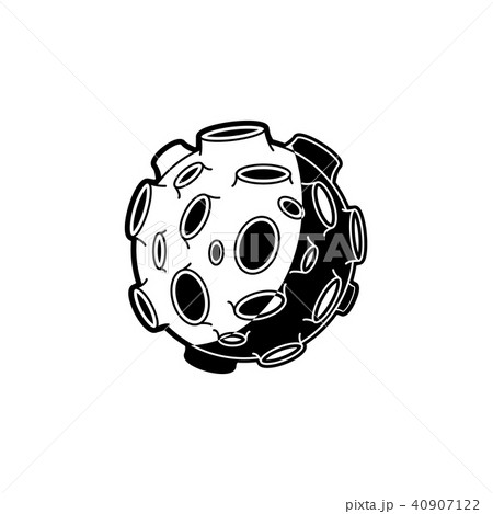 Outer space object - planet or asteroid with lots of craters isolated on white background. 40907122