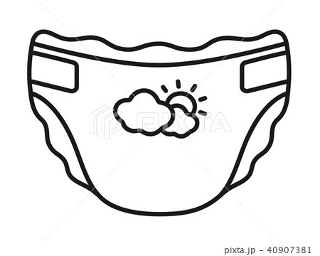 Isolated Baby Diaper icon black and white. Vector  40907381