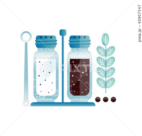 Salt And Pepper Pair Of Glass Shakers With のイラスト素材