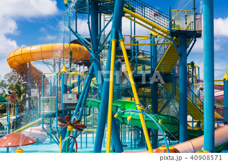 water slides and fountains in aquapark water slides and fountains in aquapark 40908571