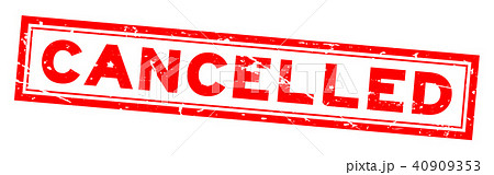 Grunge red cancelled word square rubber seal stamp 40909353