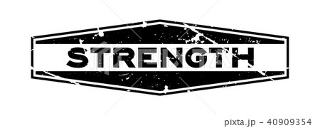 Grunge black strength word rubber seal stamp 40909354