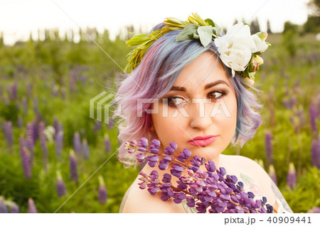 portrait of sensual attractive tattoo bride portrait of sensual attractive tattoo bride 40909441