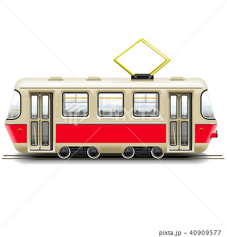 Vector Red Small Tram 40909577